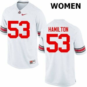 Women's Ohio State Buckeyes #53 Davon Hamilton White Nike NCAA College Football Jersey Cheap LED2544NH
